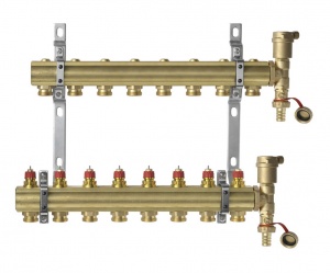 DANFOSS, Коллекторная группа FHF-8 set с клапанными вставками, 8 контуров