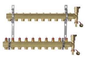 DANFOSS, Коллекторная группа FHF-10 set с клапанными вставками, 10 контуров